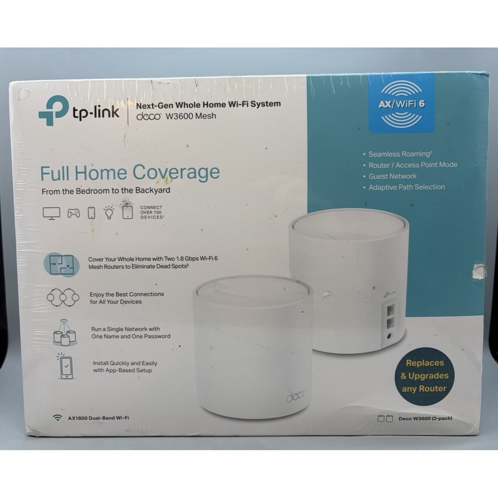TP LINK WiFi Router Deco W3600 2 Pack 6 System AX1800 Mesh - Sealed